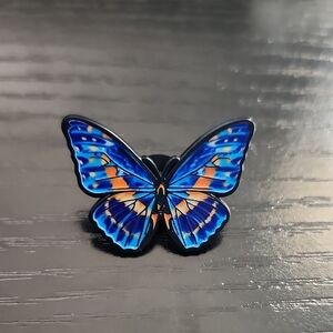 Blue and Orange Butterfly Enamel Pin